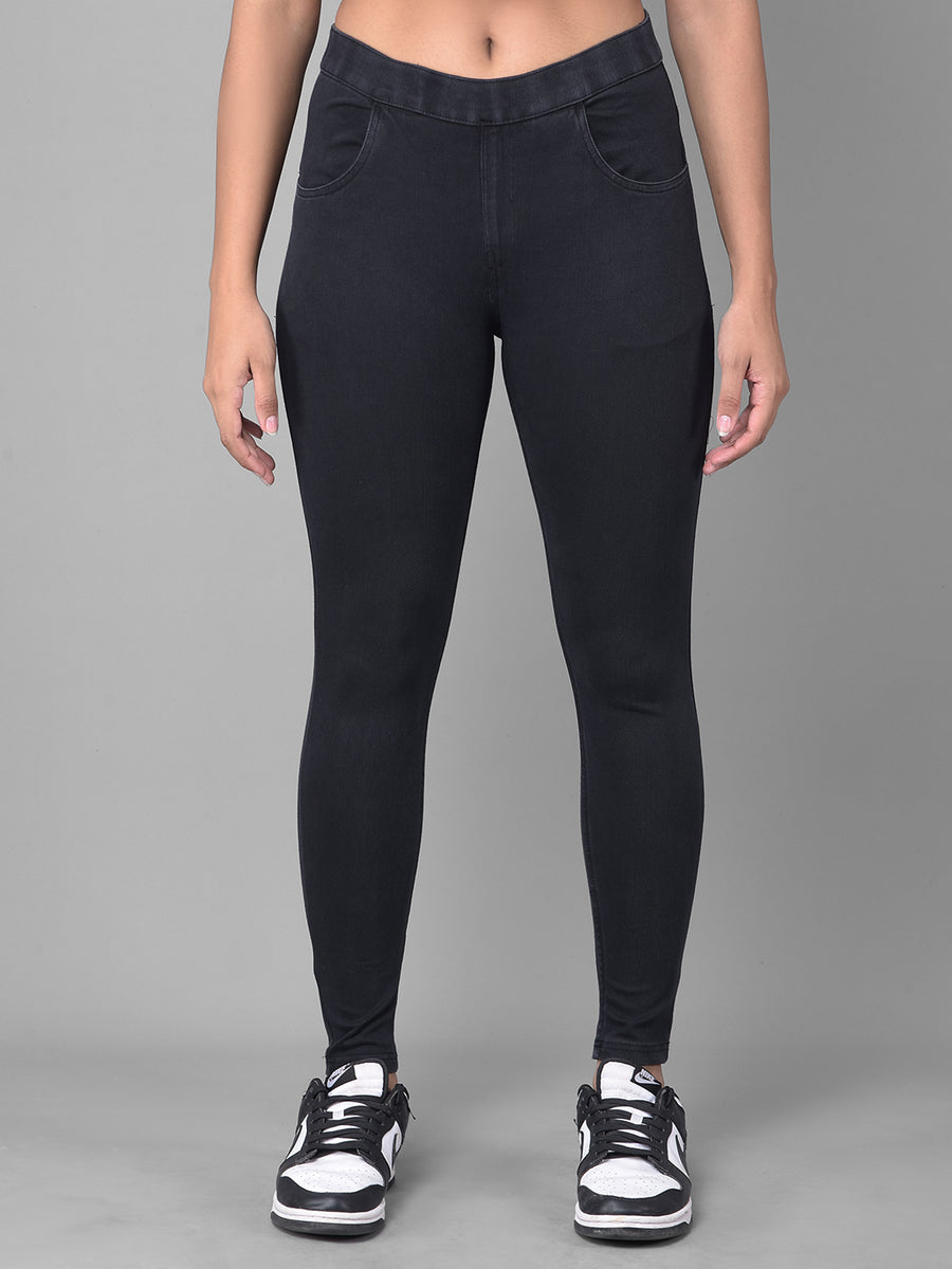 Comfort Lady Black Stretchable Denim Jeggings