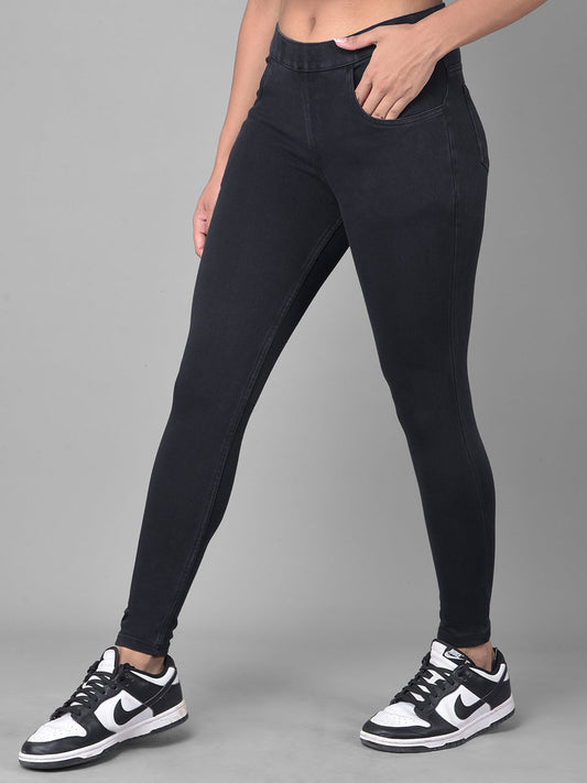 Comfort Lady Black Stretchable Denim Jeggings