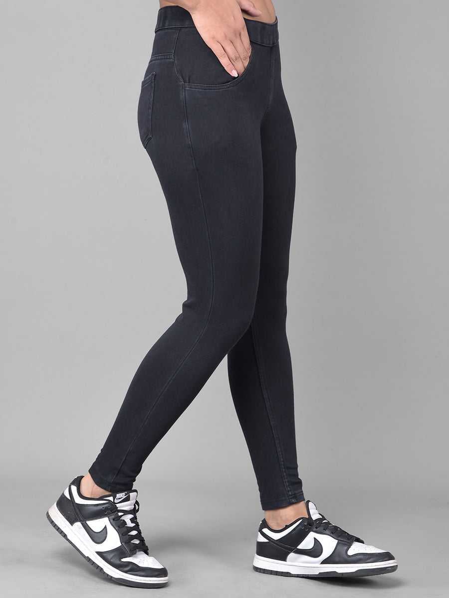 Comfort Lady Black Stretchable Denim Jeggings