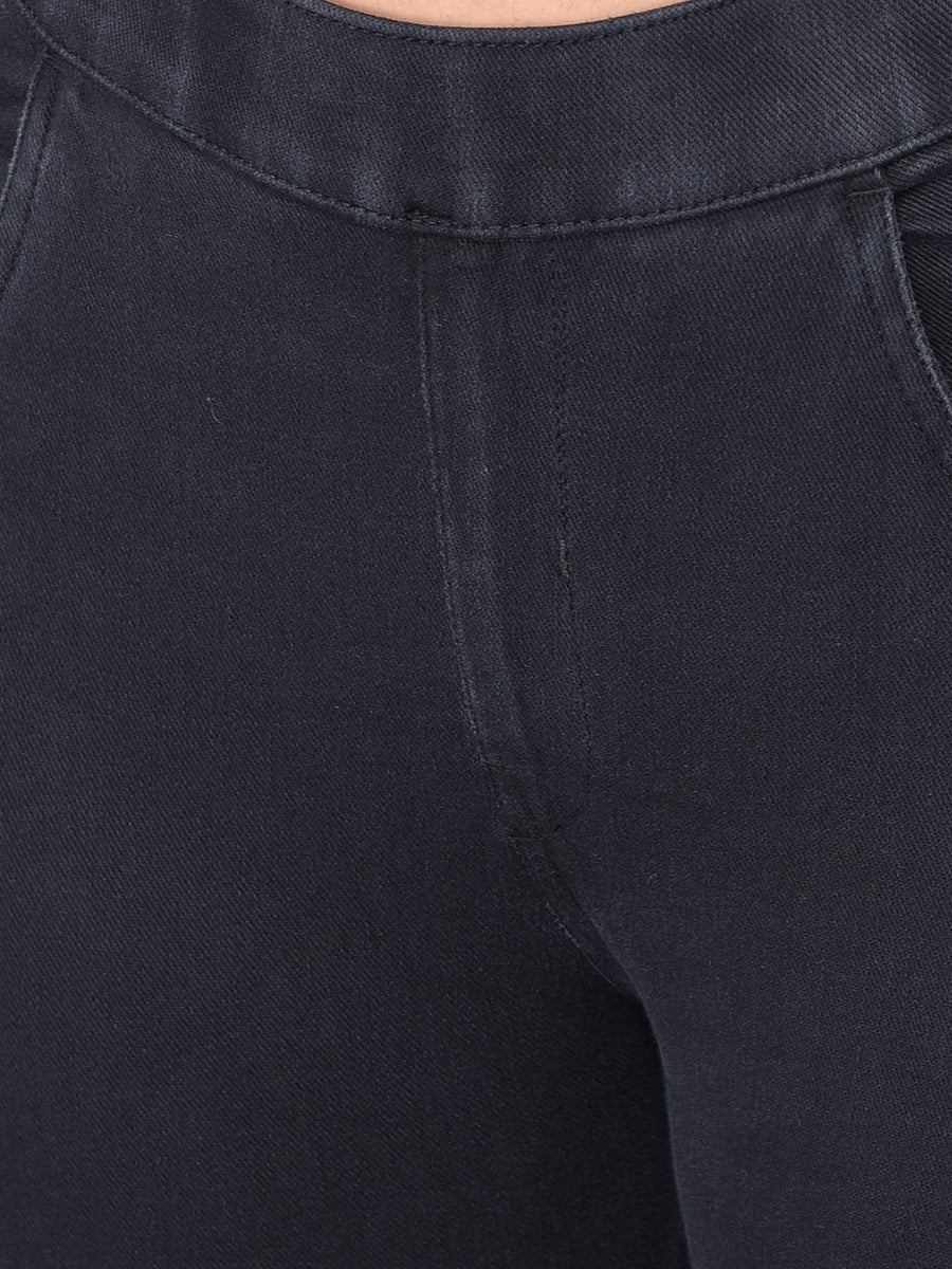 Comfort Lady Black Stretchable Denim Jeggings