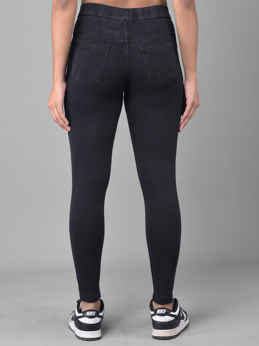 Comfort Lady Black Stretchable Denim Jeggings