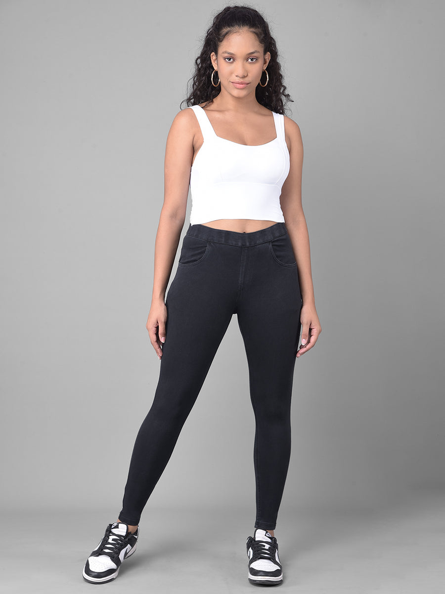Comfort Lady Black Stretchable Denim Jeggings