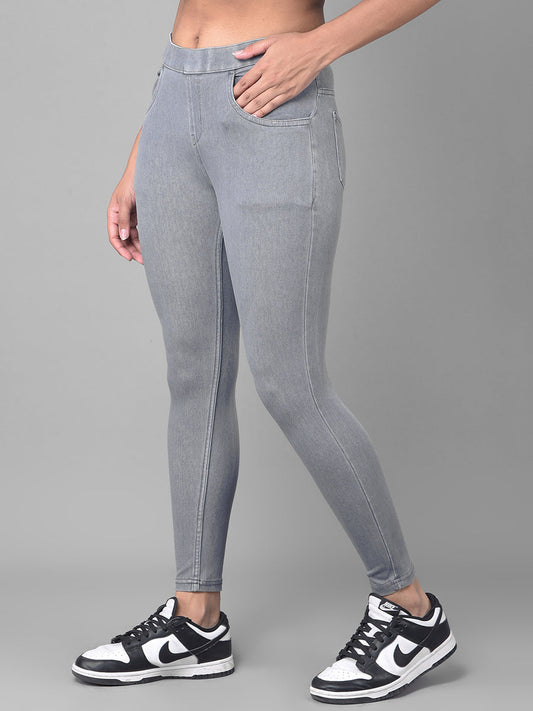 Comfort Lady Ash Grey Stretchable Denim Jeggings