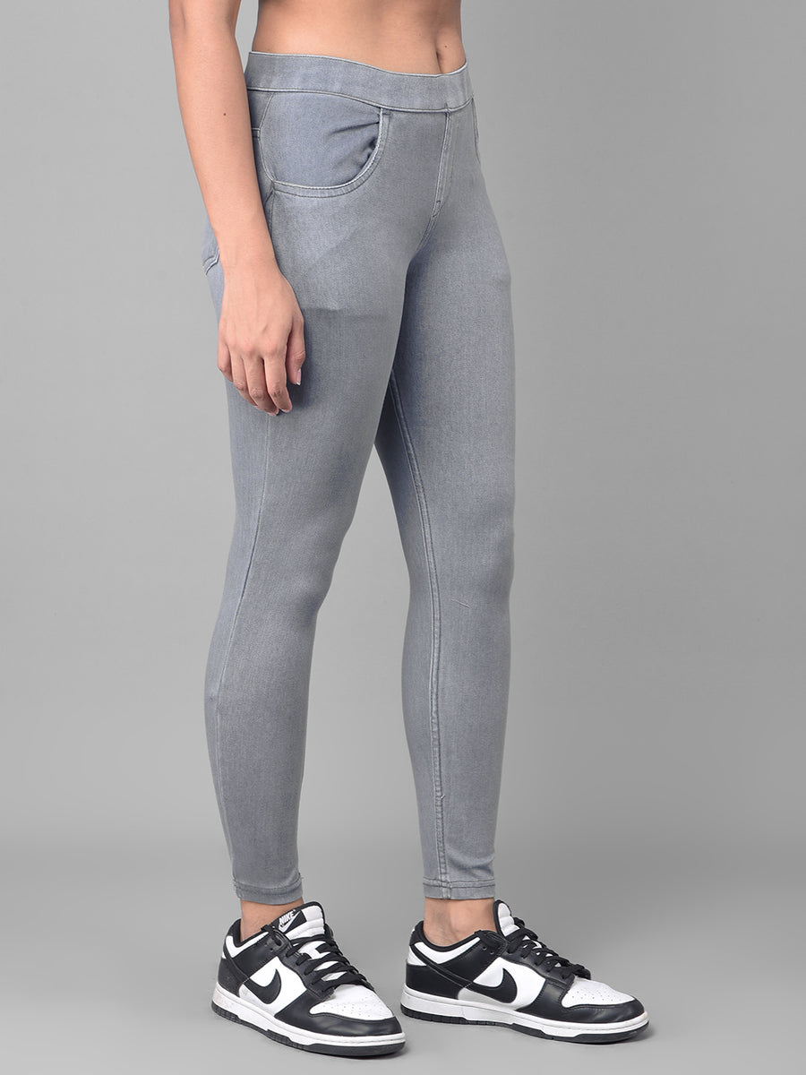 Comfort Lady Ash Grey Stretchable Denim Jeggings