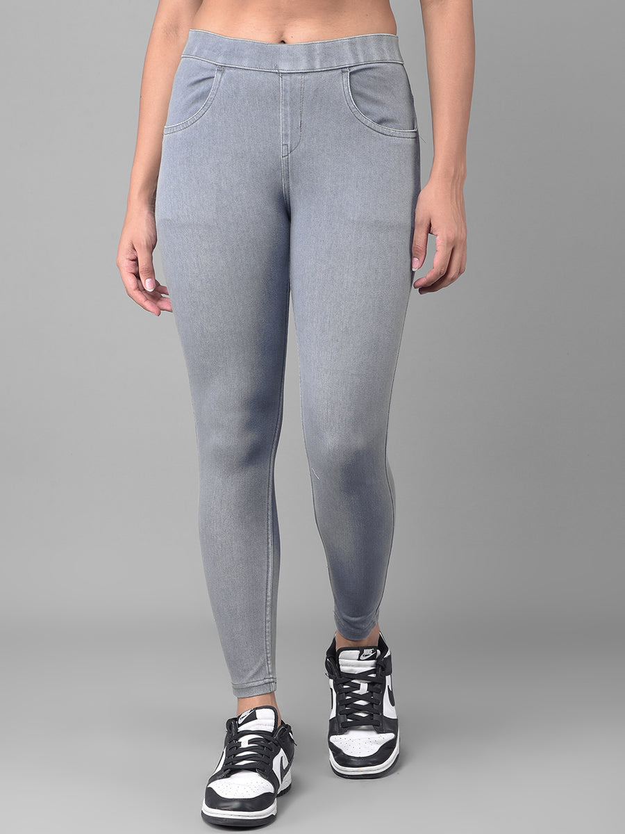Comfort Lady Ash Grey Stretchable Denim Jeggings