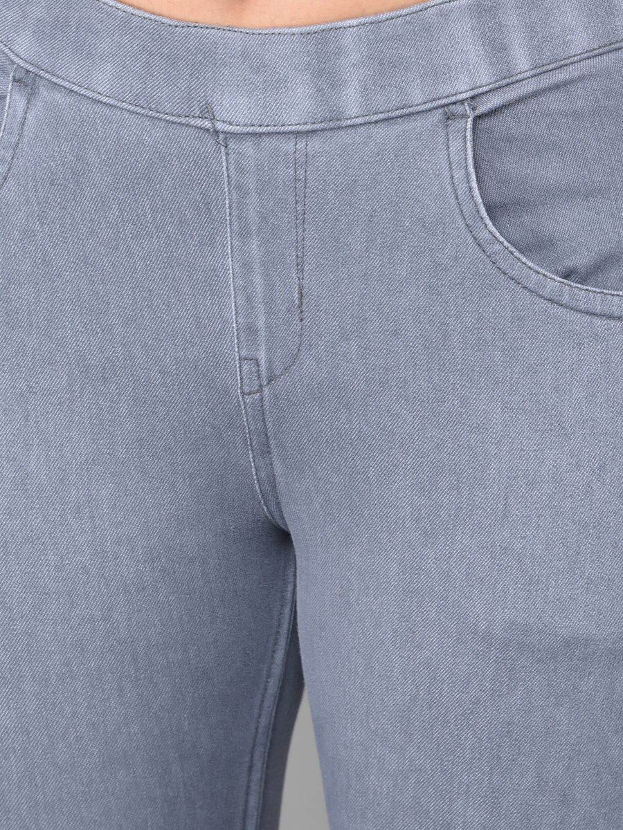 Comfort Lady Ash Grey Stretchable Denim Jeggings