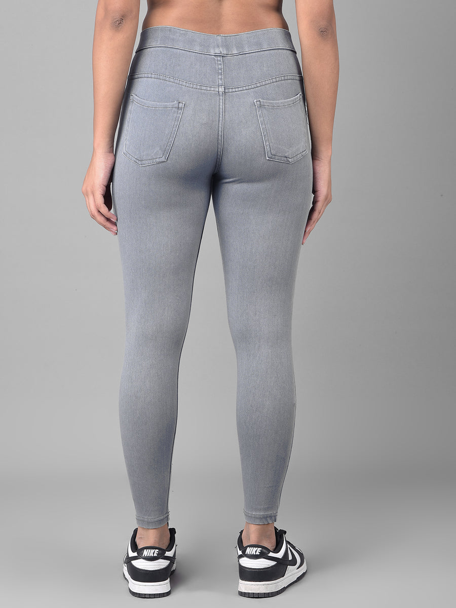Comfort Lady Ash Grey Stretchable Denim Jeggings