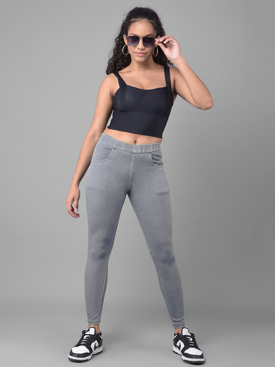 Comfort Lady Ash Grey Stretchable Denim Jeggings