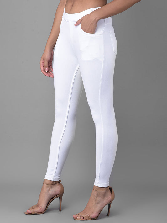 Comfort Lady Frost White Stretchable Denim Jeggings