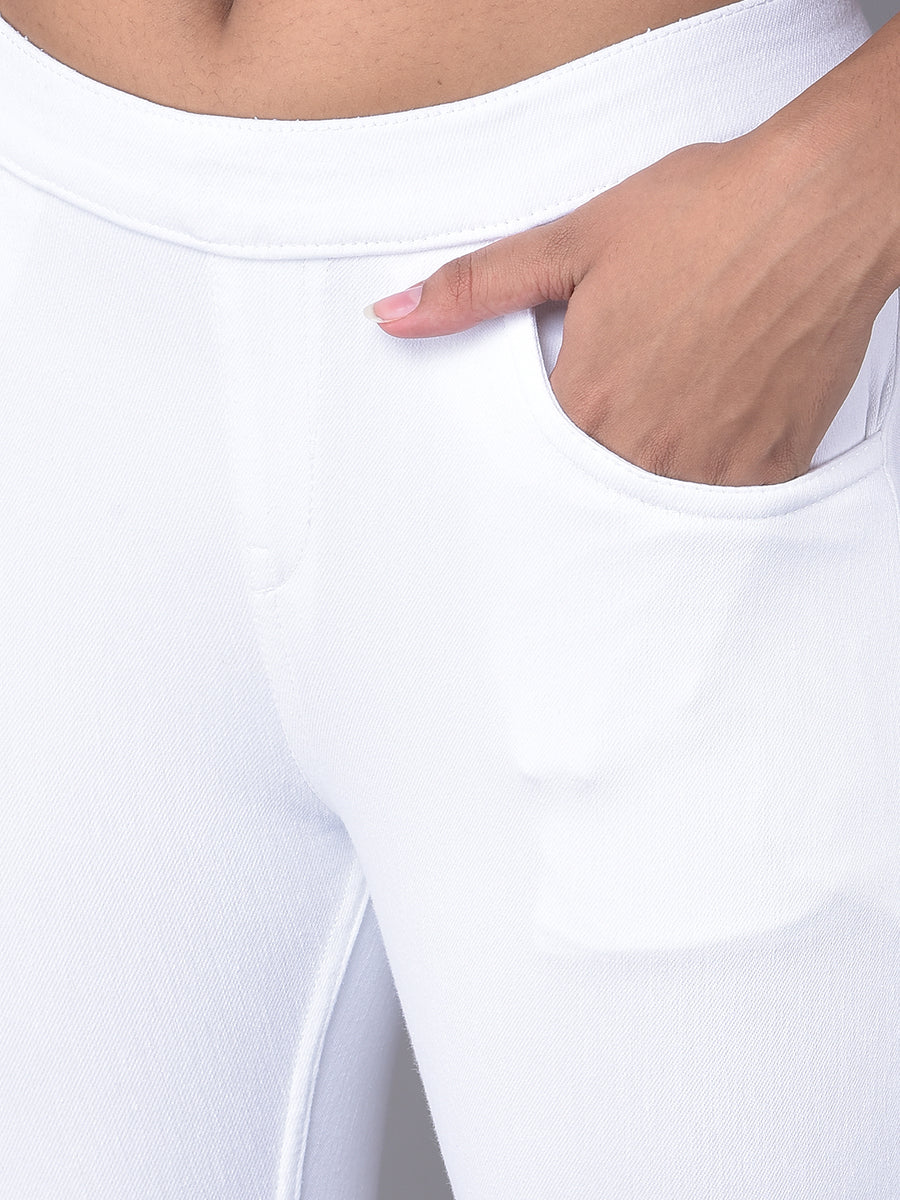 Comfort Lady Frost White Stretchable Denim Jeggings