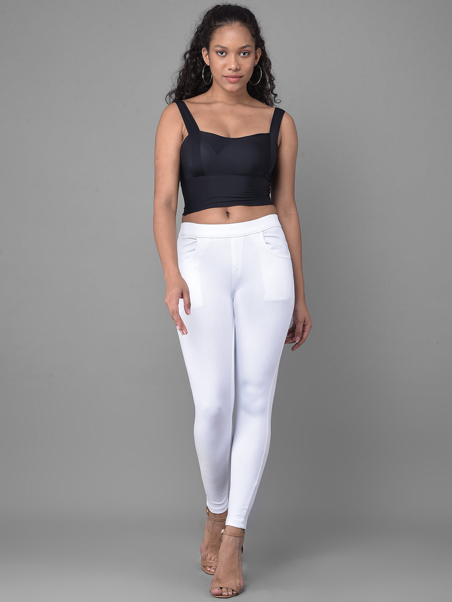 Comfort Lady Frost White Stretchable Denim Jeggings