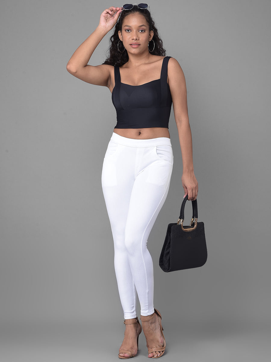 Comfort Lady Frost White Stretchable Denim Jeggings