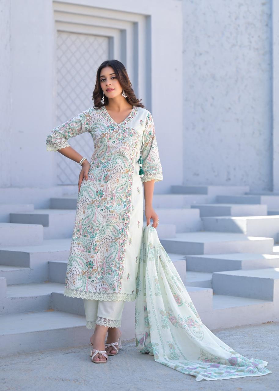 Noor-E-Mint Pant Dupatta Set Suit