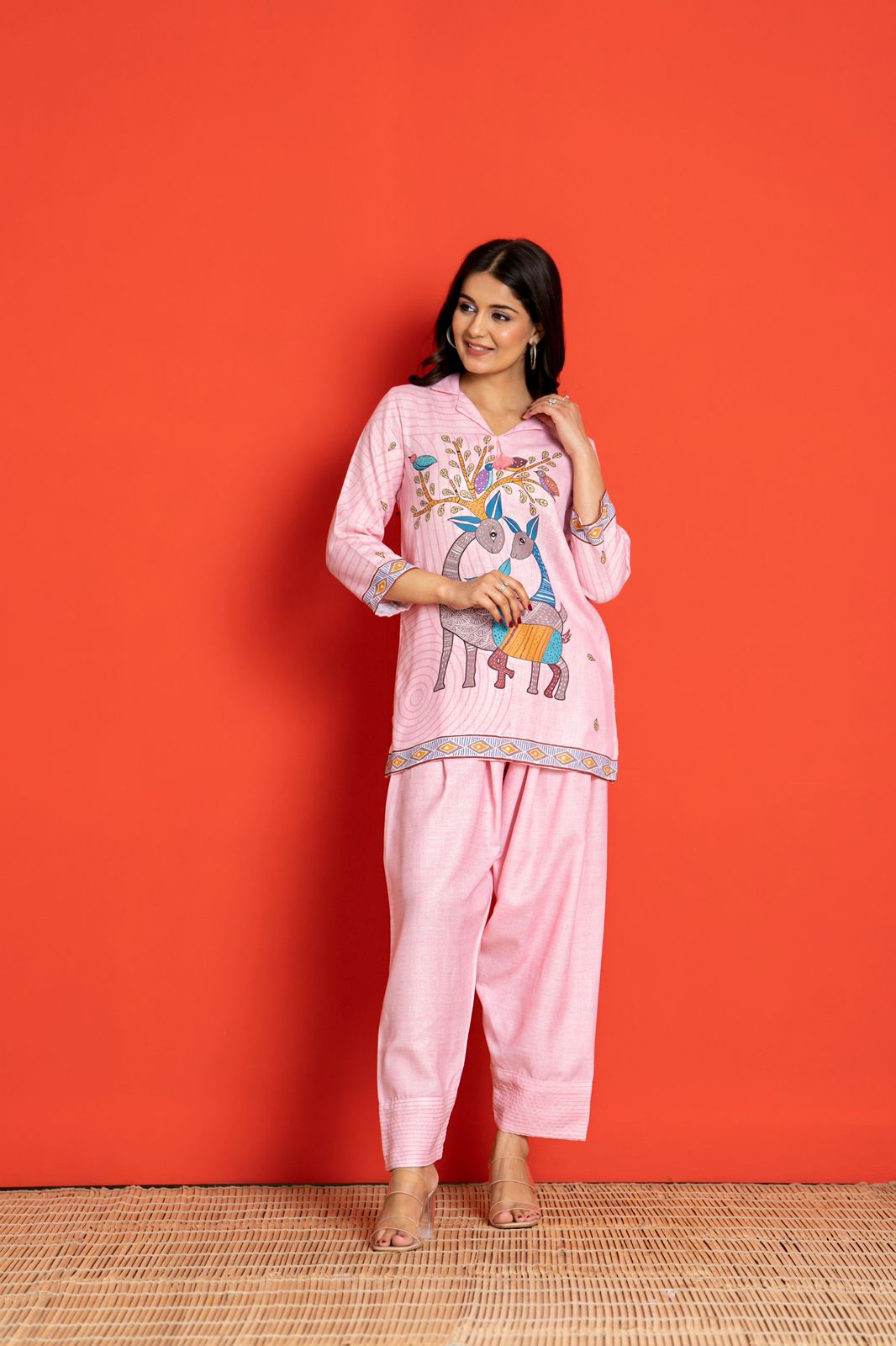 Gond Bloom Pink Co-ord Set