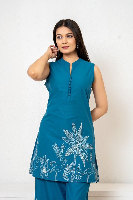 Tropical Bloom Teal Co-ord Set