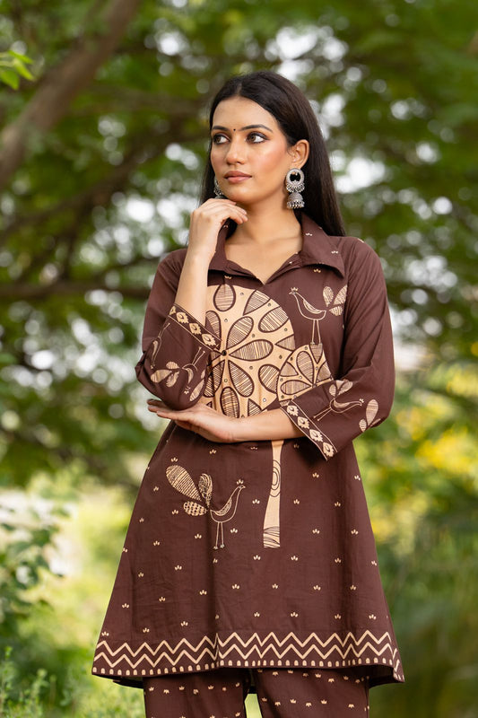 Cocoa Folk Co-ord Set