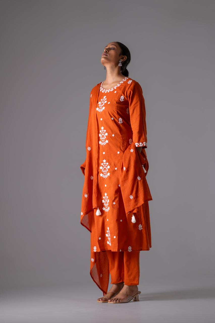 Noor Kesar Kurti Pant Dupatta Set Suit