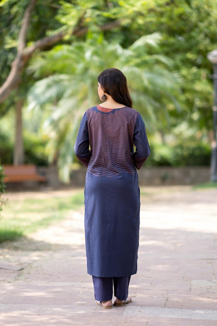 Ira Neel Kurti Pant Dupatta Set Suit