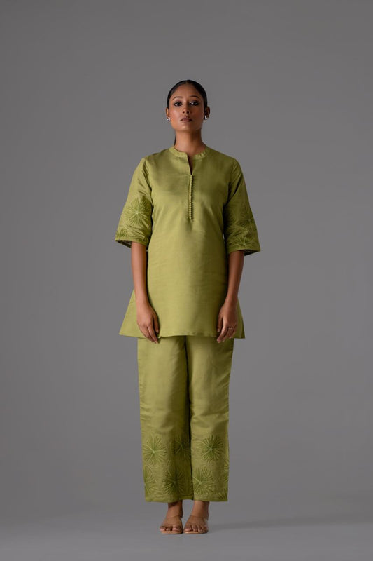 Regal Charm Silk Embroidered Co-ord Set