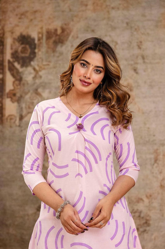 Lavender Arc Pure Jaipuri Soft Cotton Co-ord Set