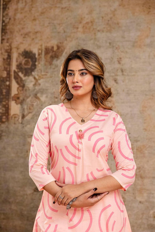 Blush Wave Pure Jaipuri Soft Cotton Co-ord Set