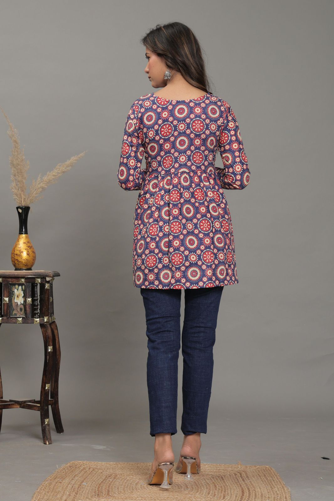 Mandala Bloom Pure Jaipuri Soft Cotton Short Kurti