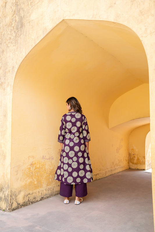 Aarvi Pure Jaipuri Cotton Kurti Pant Set