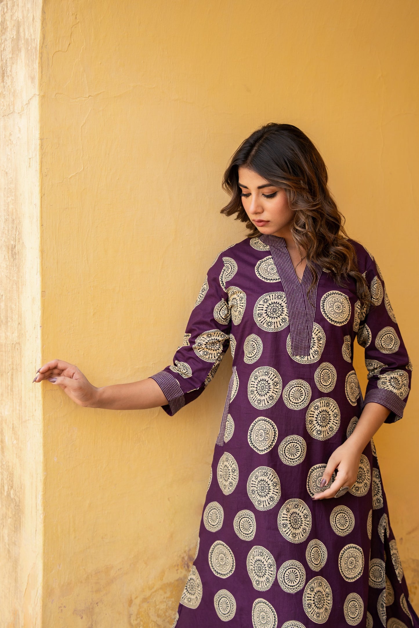 Aarvi Pure Jaipuri Cotton Kurti Pant Set