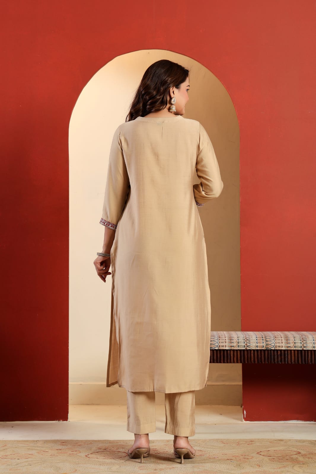 Ivory Rouge Embroidered Kurti Pant Dupatta Set