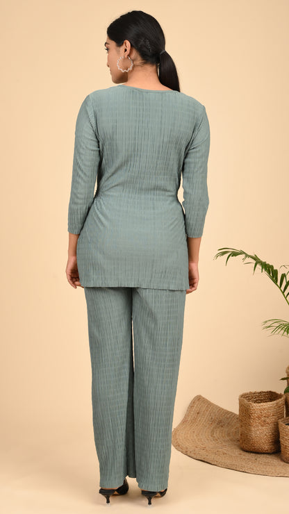 Sage Cascade Pleat Co-ord Set