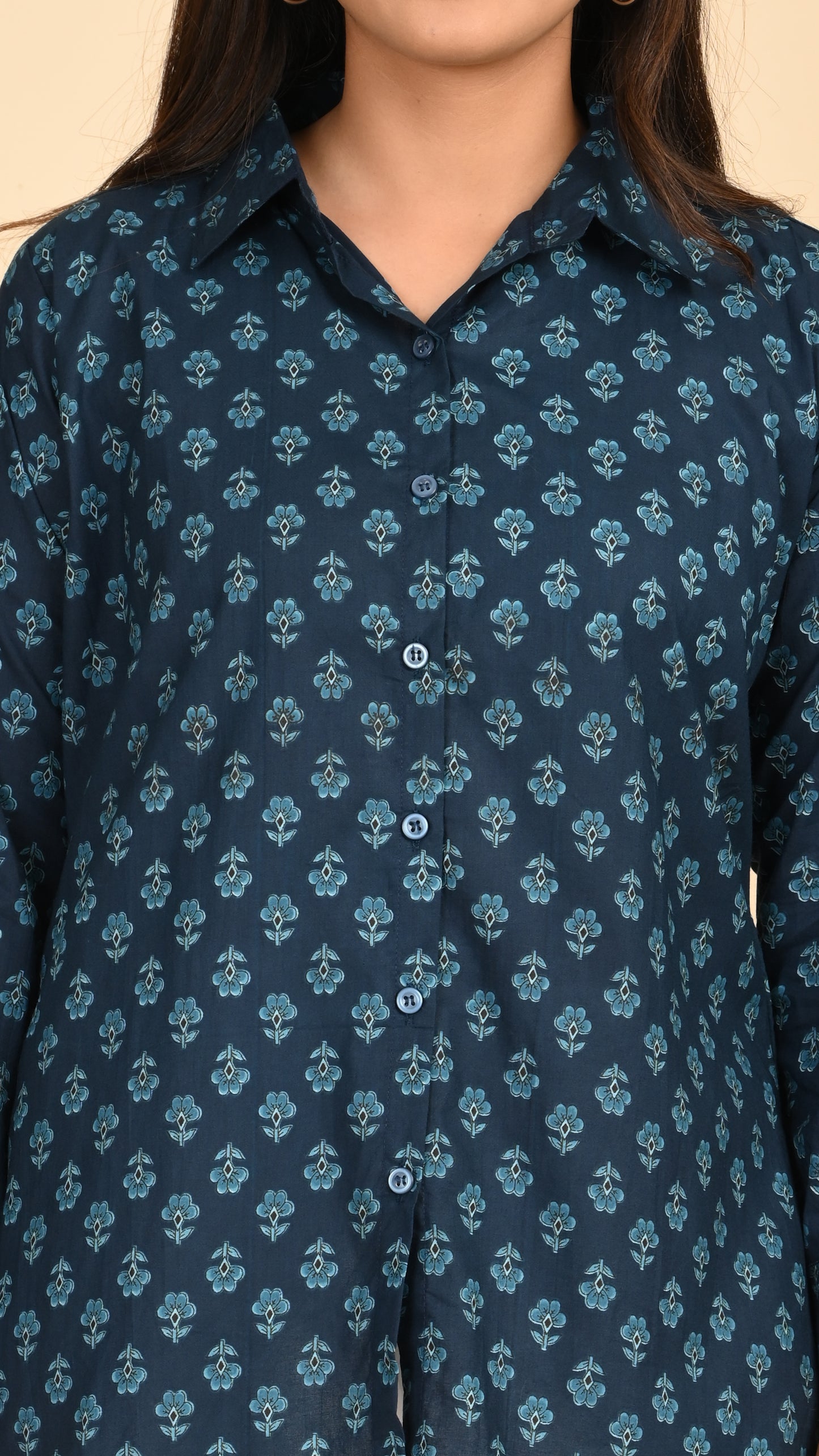 Neelika Indigo Bloom Short Kurti Top