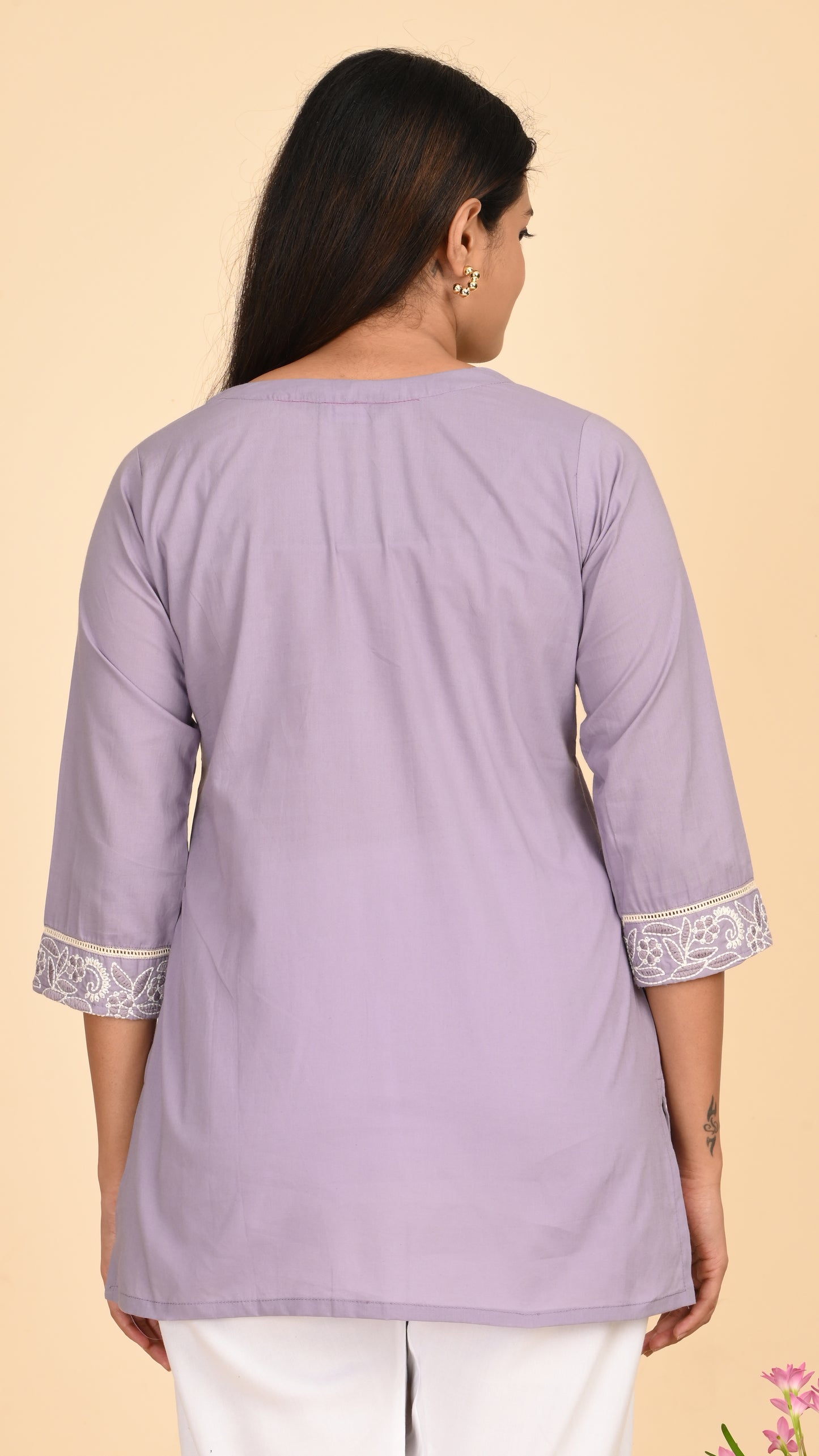Maisha Lavender Grace Short Kurti Top