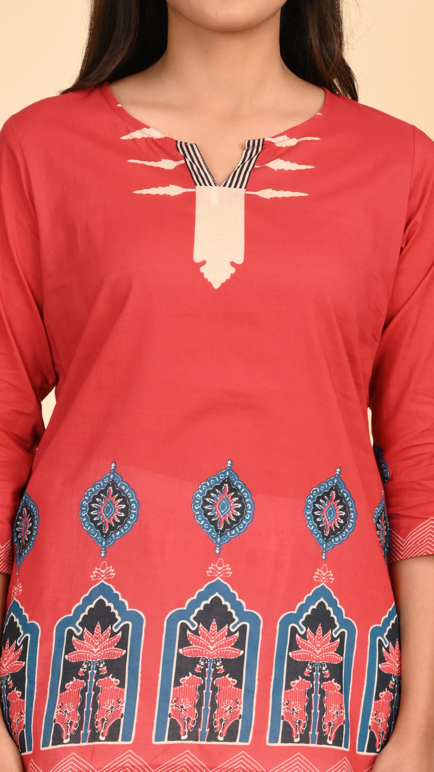 Kashvi Crimson Charm Short Kurti Top