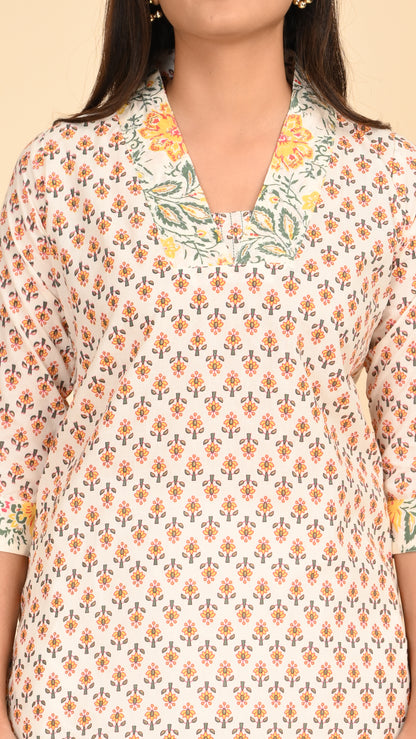 Charvi Blossom Mist Short Kurti Top