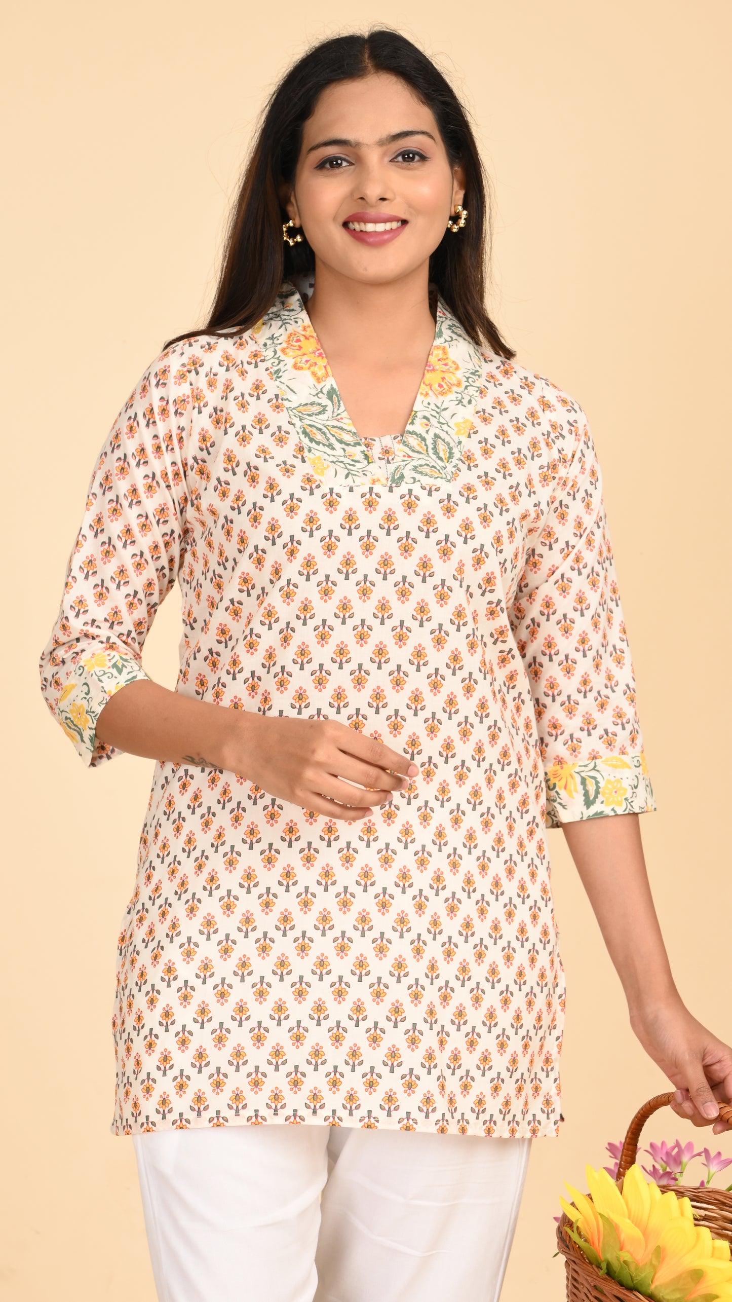 Charvi Blossom Mist Short Kurti Top