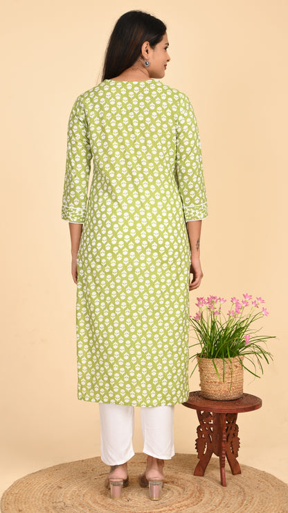 Sitara Lime Leaf Straight Kurti