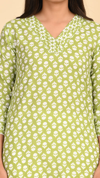 Sitara Lime Leaf Straight Kurti