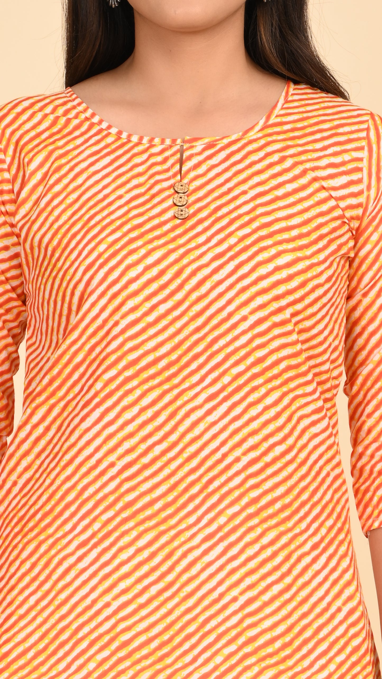 Ira Tangerine Twist Short Kurti Top