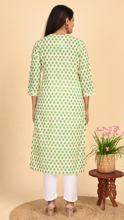 Avni Fresh Leaf Straight Kurti
