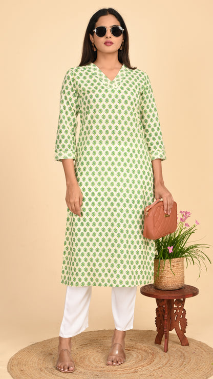 Avni Fresh Leaf Straight Kurti