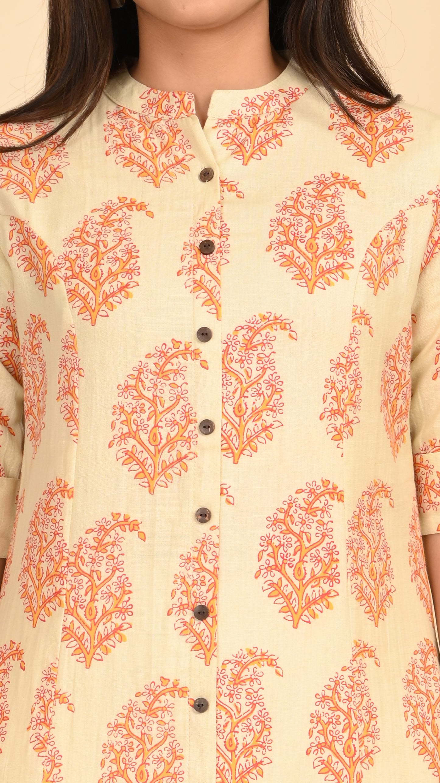 Vanya Buti Block Print Shirt Kurti