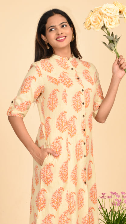 Vanya Buti Block Print Shirt Kurti