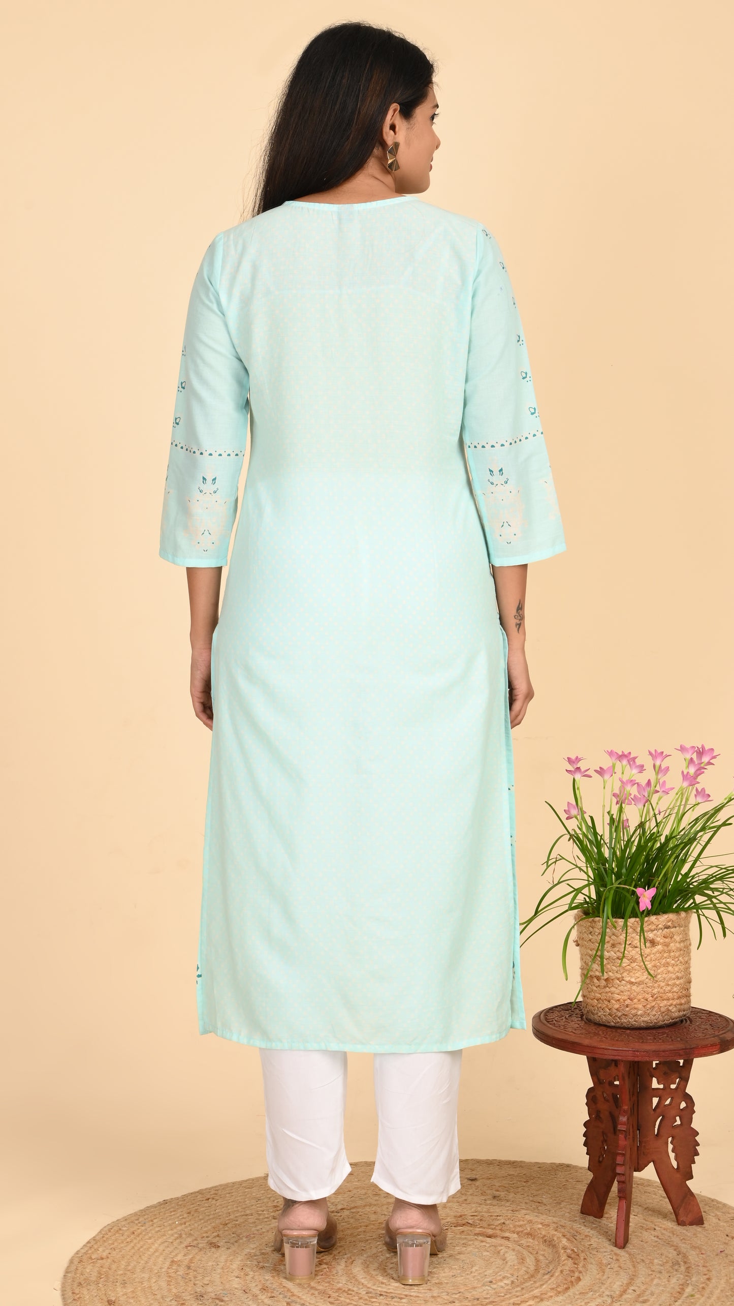Noor Sky Embroidered Kurti