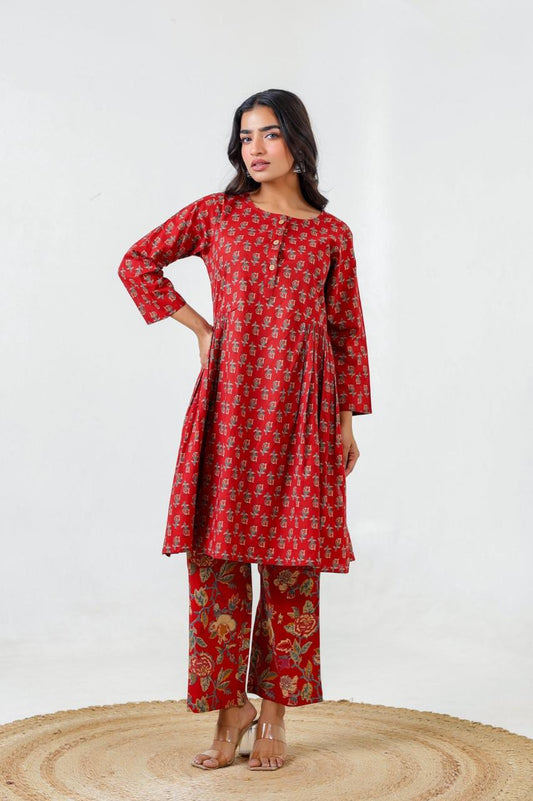 Gulaabo Bloom Cotton Kurti Pant Set
