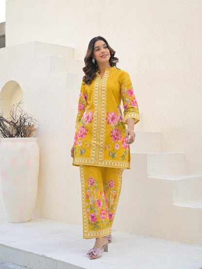 Golden Bloom Floral Co-ord Set