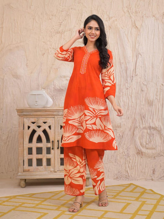 Tangerine Bloom Co-ord Set
