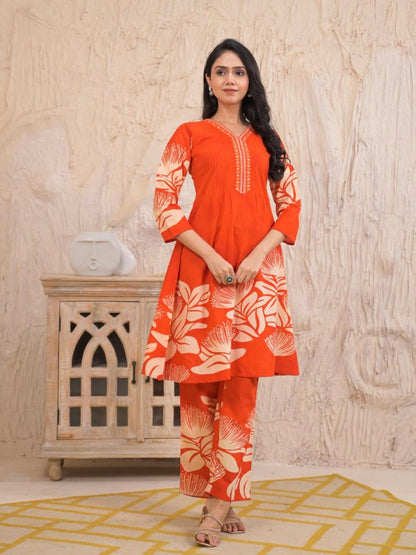 Tangerine Bloom Co-ord Set