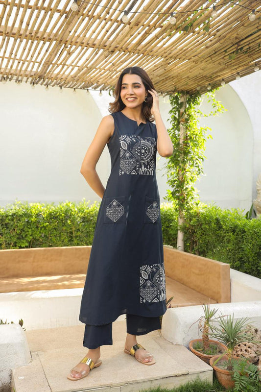 Noor Indigo Kurti Pant Set