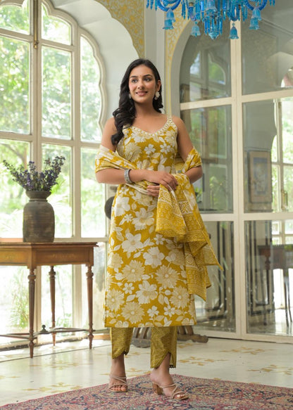 Gulnaar Sunshine Kurti Pant Dupatta Set Suit