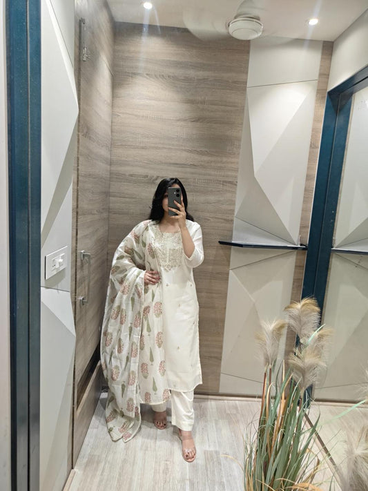 Noor-E-Sheereen Kurti Pant Dupatta Set Suit